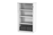 Tambour Sliding Door Storage Cabinet Metal White 1325H x 900W