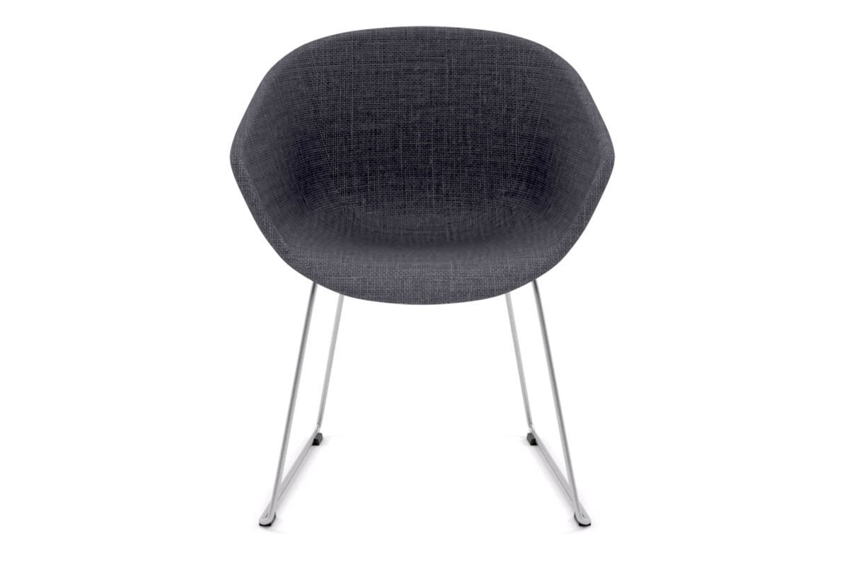 Teddy Fabric Tub Chair - Sled Base Jasonl grey upholstered chrome 