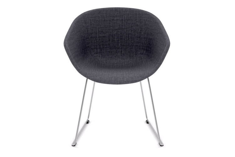 Teddy Fabric Tub Chair - Sled Base Jasonl grey upholstered chrome 