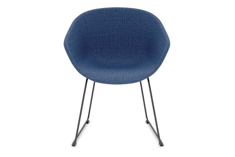 Teddy Fabric Tub Chair - Sled Base Jasonl blue upholstered black