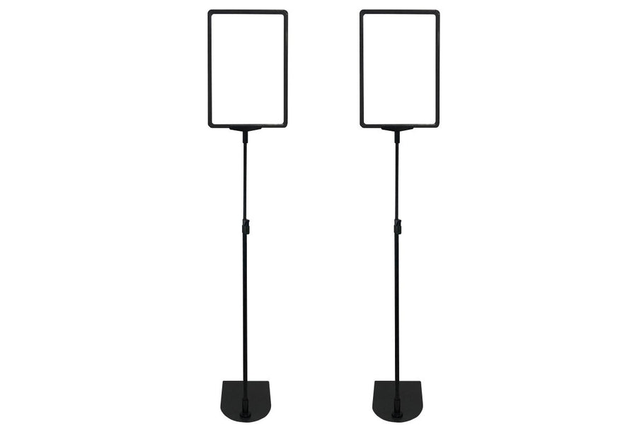 Environmental image of Telescopic Adjustable Sign Stand - Black Oval Base Foot Set of 2