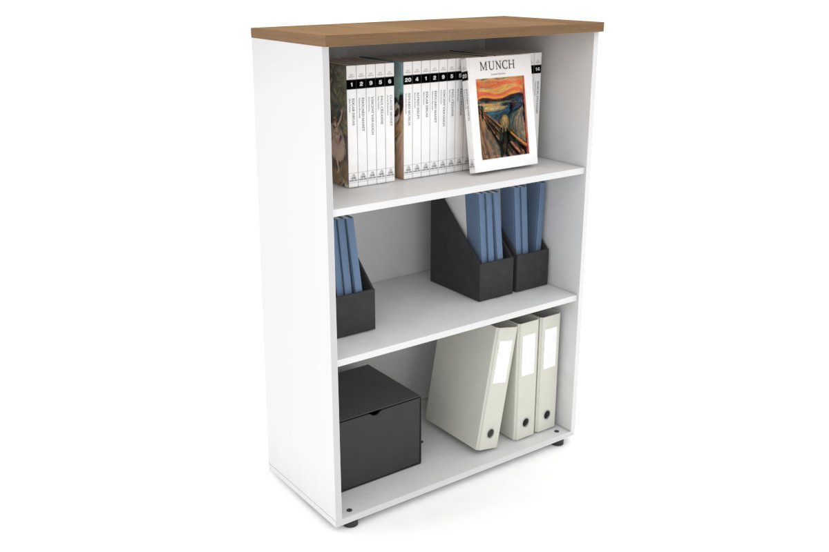 Uniform Medium Open Bookcase [800W x 1170H x 350D] Jasonl White salvage oak 