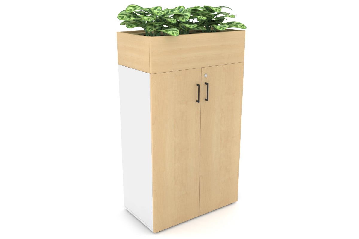 Uniform Medium Storage + Planter Box [800W x 1395H x 428D] Jasonl White maple black handle
