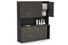  - Uniform Sliding 2 Door Credenza and 2 Drawer Lateral File Unit - Hutch with Doors - 1