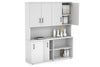 Uniform Sliding 2 Door Credenza and Open Storage Unit - Hutch with Doors - Thumbnail 4