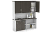 Uniform Sliding 2 Door Credenza and Open Storage Unit - Hutch with Doors - Thumbnail 12