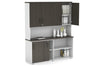 Uniform Sliding 2 Door Credenza and Open Storage Unit - Hutch with Doors - Thumbnail 13