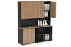 Uniform Sliding 2 Door Credenza and Open Storage Unit - Hutch with Doors - Thumbnail 20