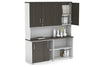 Uniform Sliding 2 Door Credenza and Open Storage Unit - Hutch with Doors - Thumbnail 11