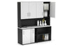 Uniform Sliding 2 Door Credenza and Open Storage Unit - Hutch with Doors - Thumbnail 14