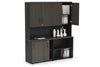Uniform Sliding 2 Door Credenza and Open Storage Unit - Hutch with Doors - Thumbnail 24