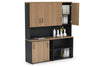 Uniform Sliding 2 Door Credenza and Open Storage Unit - Hutch with Doors - Thumbnail 21