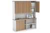 Uniform Sliding 2 Door Credenza and Open Storage Unit - Hutch with Doors - Thumbnail 9