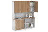Uniform Sliding 2 Door Credenza and Open Storage Unit - Hutch with Doors - Thumbnail 8