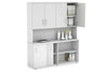 Uniform Sliding 2 Door Credenza and Open Storage Unit - Hutch with Doors - Thumbnail 3