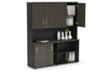 Uniform Sliding 2 Door Credenza and Open Storage Unit - Hutch with Doors - Thumbnail 23