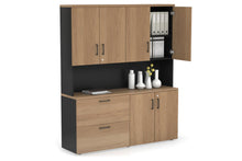 - Uniform Small 2 Drawer Lateral File and 2 Door Cupboard - Hutch with Doors - 1