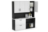Uniform Small 2 Filing Drawer and Open Storage Unit - Hutch with Doors - Thumbnail 15