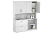 Uniform Small 2 Filing Drawer and Open Storage Unit - Hutch with Doors - Thumbnail 2