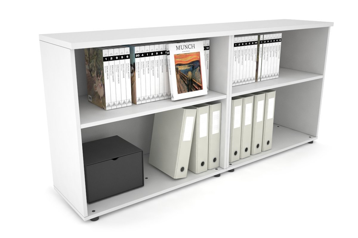 Uniform Small Open Bookcase [1600W x 750H X 350D] Jasonl White white 