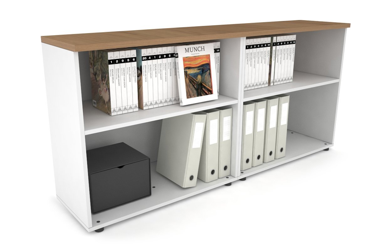 Uniform Small Open Bookcase [1600W x 750H X 350D] Jasonl White salvage oak 