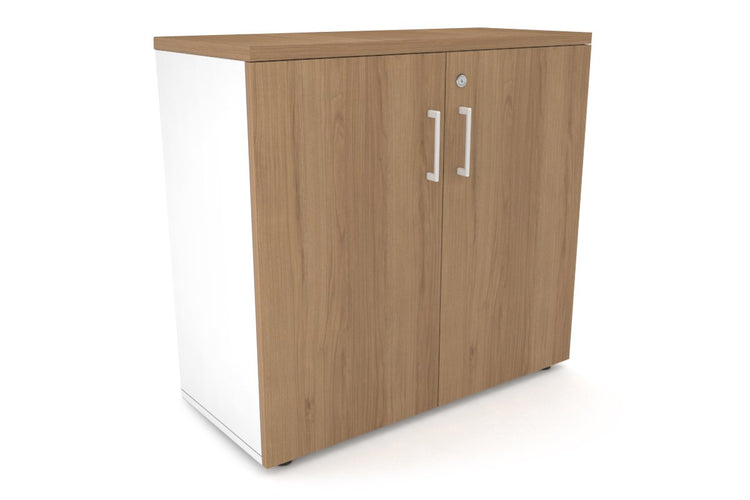 Uniform Small Storage Cupboard [800W x 750H x 350D] Jasonl White salvage oak white handle