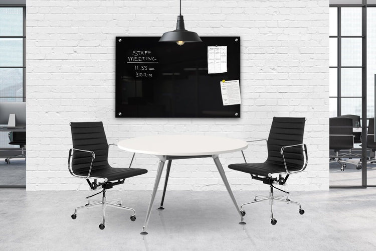 Vision Magnetic Glass Board Black Frameless Vision 