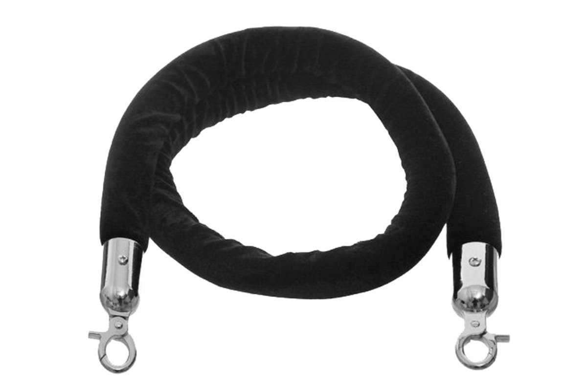 Vision Q Stand - Stainless Steel Rope Barrier and Bollard-blue braided silver hook Q sign