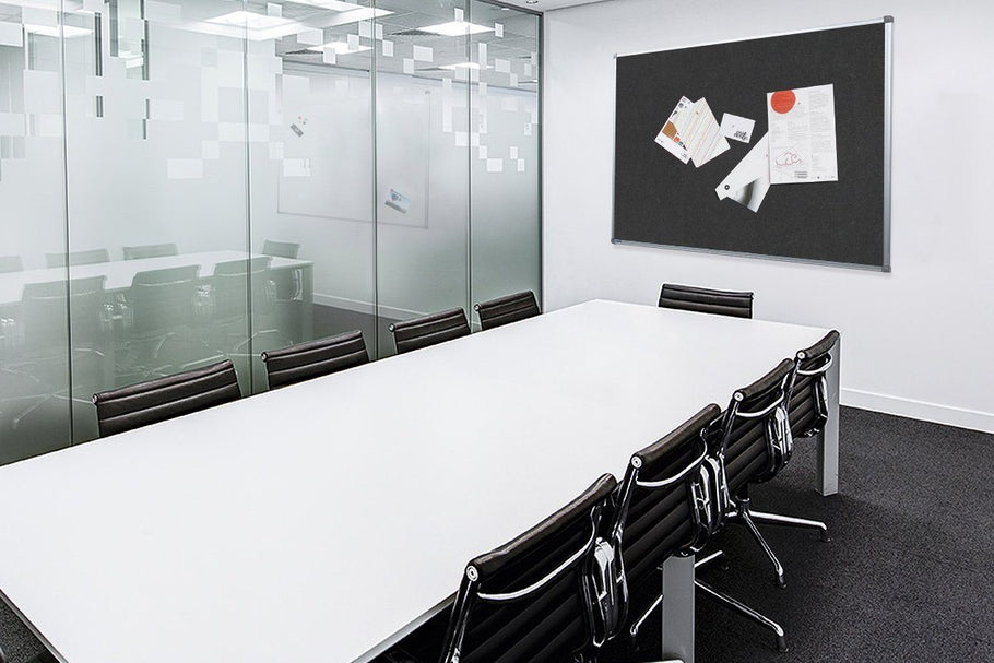 Environmental image of Vision Self-Healing Fabric Krommenie Noticeboard Black Olive Standard Frame