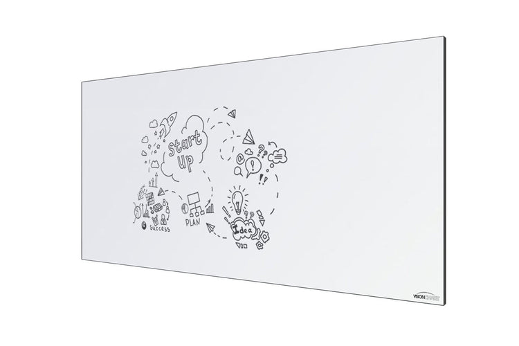Vision Slim Magnetic Whiteboard [1800L x 900W] Vision black 