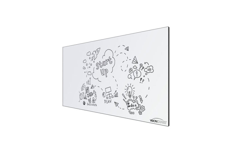 Vision Slim Magnetic Whiteboard [900L x 600W] Vision black 