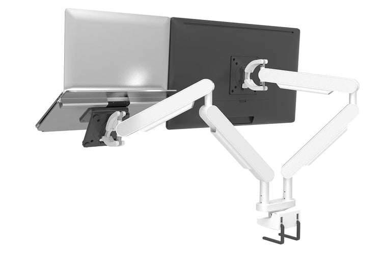 Zgo Dynamic Dual Monitor Arms Zgo white tray none