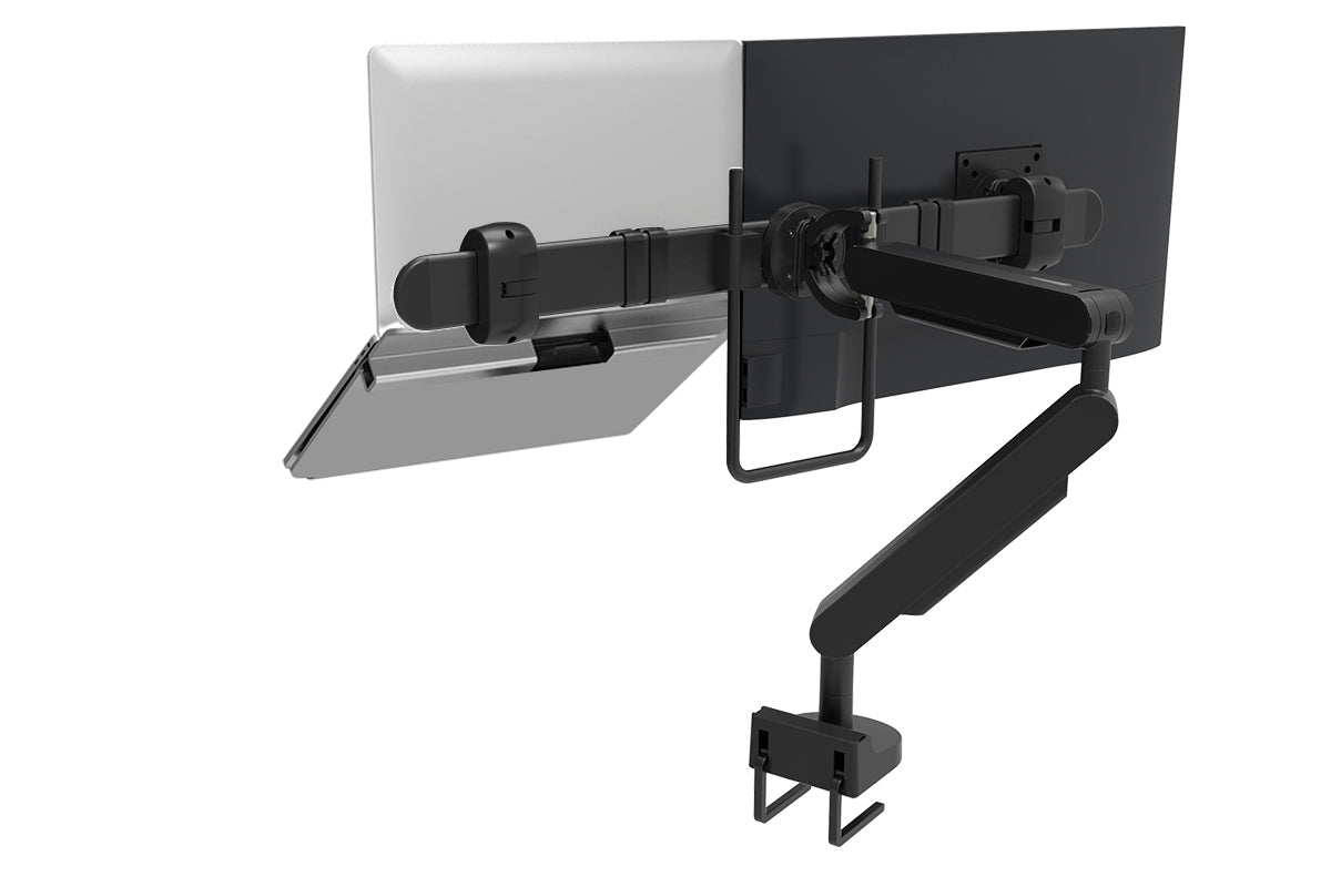 Zgo Dynamic Single Arm with Crossbar for Dual Monitor Arms Zgo black tray none
