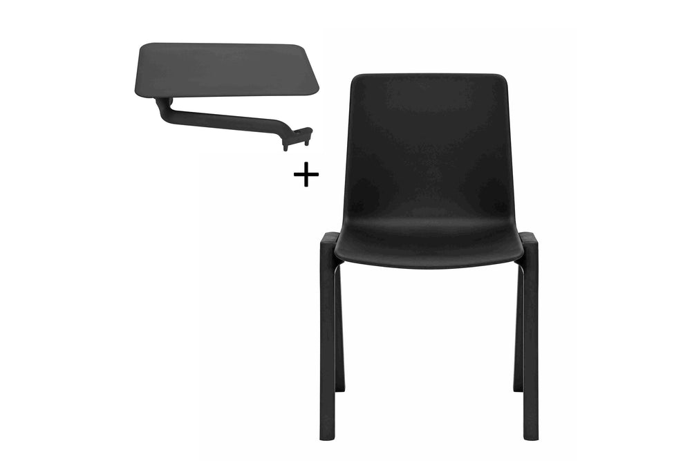 Sonic Scholar Training Chair - Stackable [with Tablet Arm]-black none 