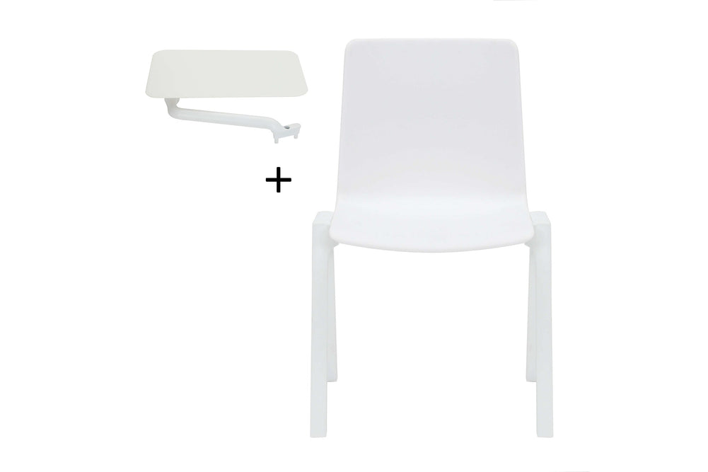 Sonic Scholar Training Chair - Stackable [with Tablet Arm]-white none 