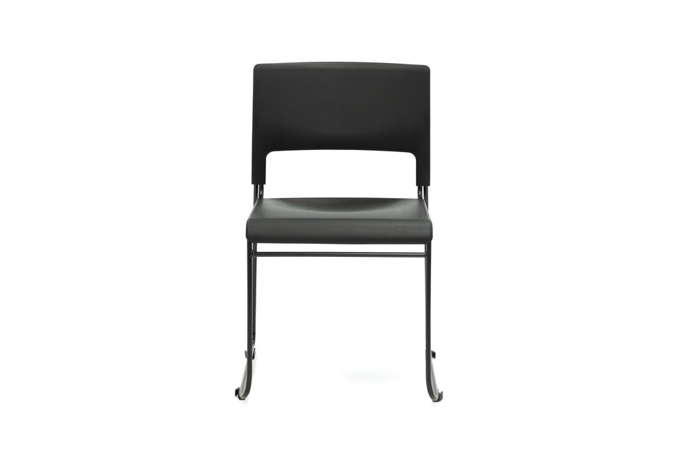 Sonic Orbit Sled Base Training Chair - Stackable-black vinyl upholstered with pad orbit trolley 