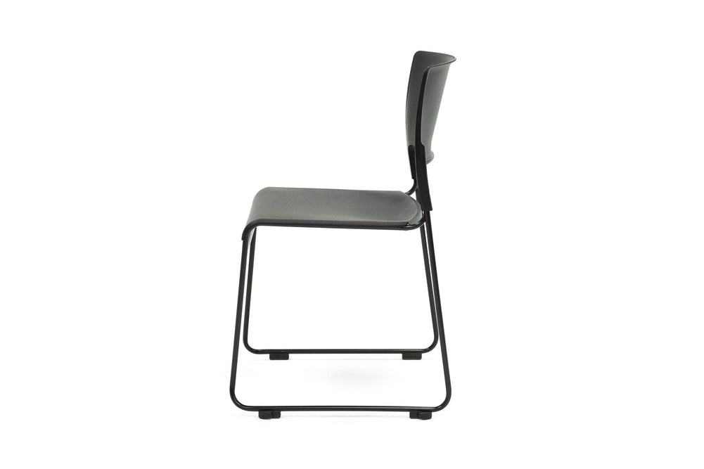 Sonic Orbit Sled Base Training Chair - Stackable-black vinyl upholstered with pad orbit trolley 