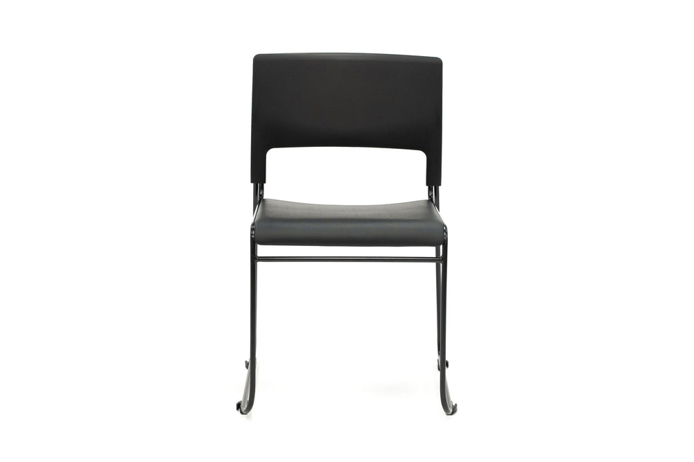Sonic Orbit Sled Base Training Chair - Stackable-black vinyl upholstered with pad orbit trolley 