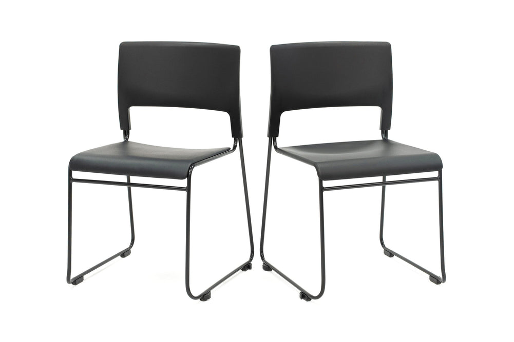 Sonic Orbit Sled Base Training Chair - Stackable-black vinyl upholstered with pad orbit trolley 