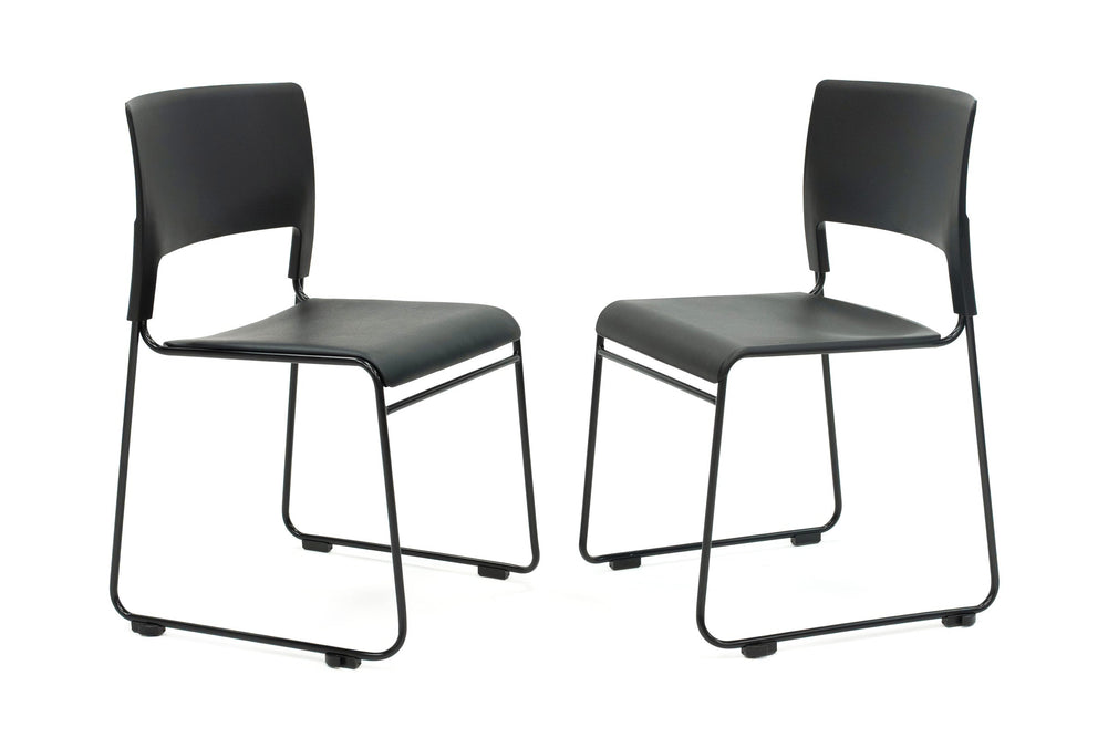 Sonic Orbit Sled Base Training Chair - Stackable-black vinyl upholstered with pad orbit trolley 