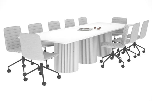 Baobab Circular Wood Base Boardroom Rectangle Table - Rounded Corners [3200L x 1100W]