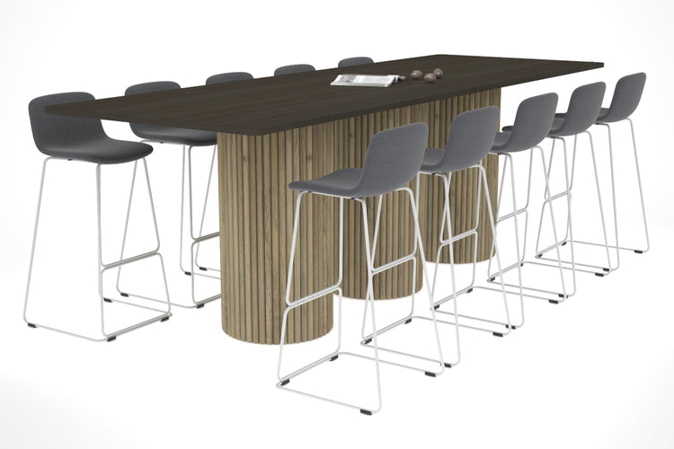 Baobab Circular Wood Base Counter Rectangle Table - Rounded Corners [3200L x 1100W with Rounded Corners]
