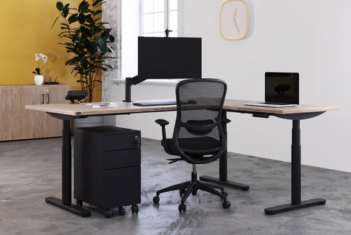 Flexi Premium Height Adjustable Corner Workstation [1600L x 1450W]