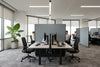 Freestanding Office Partition Screen Fabric Black Frame [1200H x 1800W]