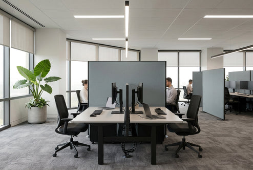 Freestanding Office Partition Screen Fabric Black Frame [1200H x 1800W]