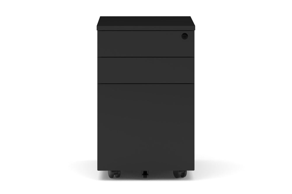 Uniform Melamine Mobile Pedestal-black wood grain  