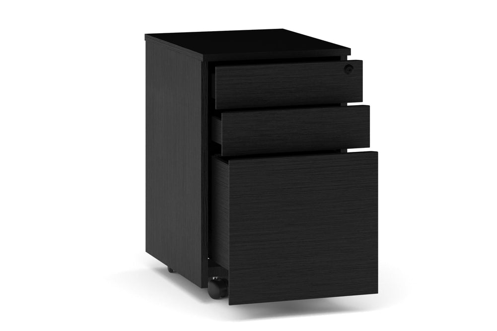 Uniform Melamine Mobile Pedestal-black wood grain  