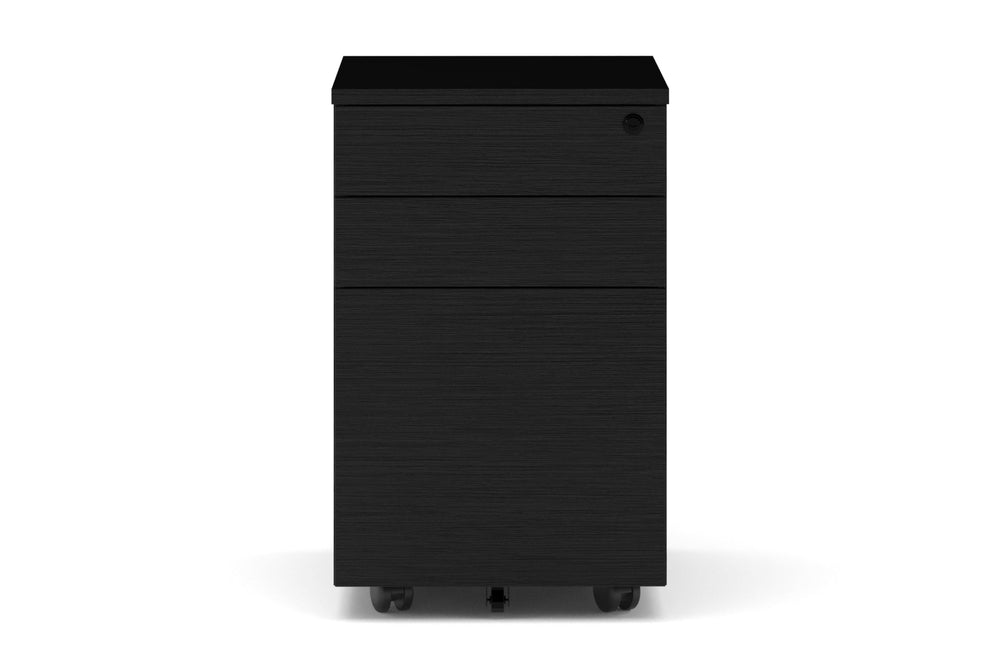 Uniform Melamine Mobile Pedestal-black wood grain  