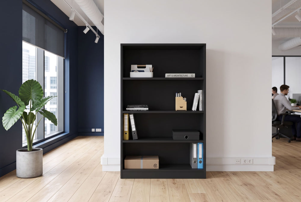 Essential Bookcase - Low [800W x 750H x 300D]-black  