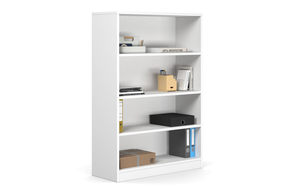 Essential Bookcase - Mid [800W x 1170H x 300D]-white  